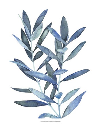 Framed Indigo Leaves III Print