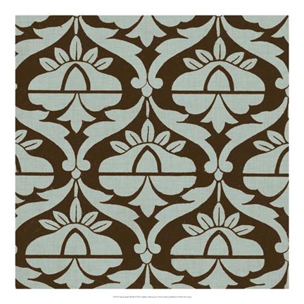 Framed Spa and Sepia Tile III Print