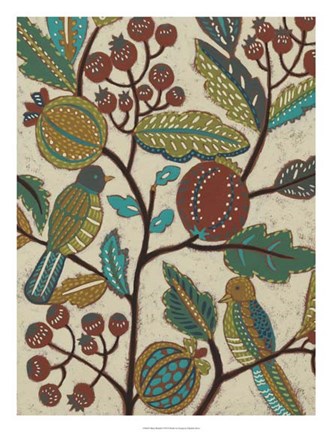 Framed Berry Branch I Print