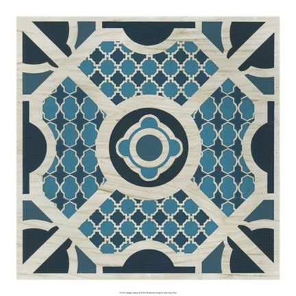 Framed Indigo Lattice II Print