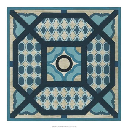 Framed Indigo Lattice VI Print