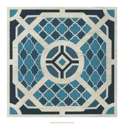 Framed Indigo Lattice VII Print