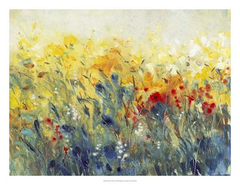 Framed Flowers Sway I Print