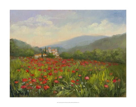 Framed Umbrian Poppy Field Print