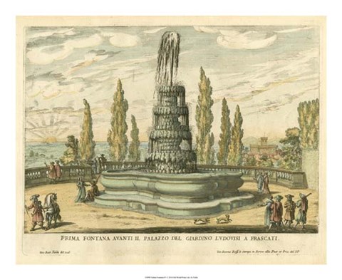 Framed Italian Fountain IV Print