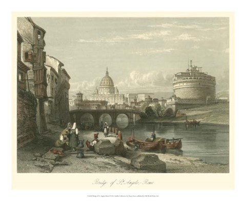 Framed Bridge of St. Angelo, Rome Print