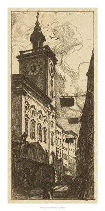 Framed Town Hall I Print