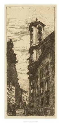 Framed Town Hall II Print