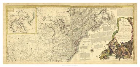 Framed Antique Map of America IV Print