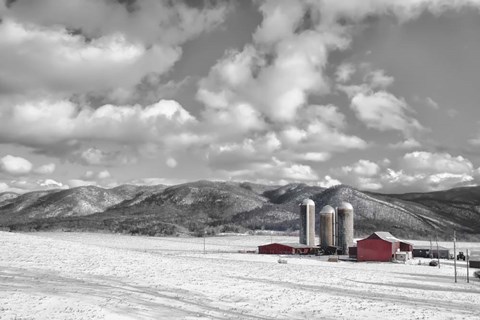 Framed 3 Silos BW Print