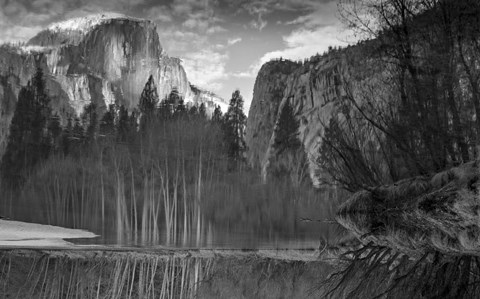Framed Yosemite Reflection 2 BW Print