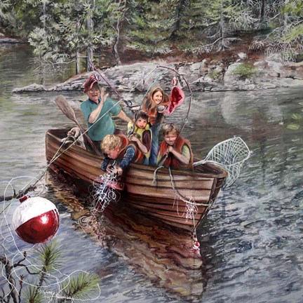 Framed Grampa And The Kids Print