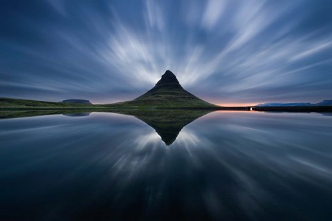 Framed Night At Kirkjufell Print