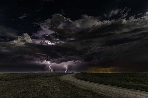 Framed Prairie Lightning Print