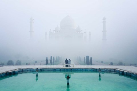 Framed Misty Taj Mahal Print