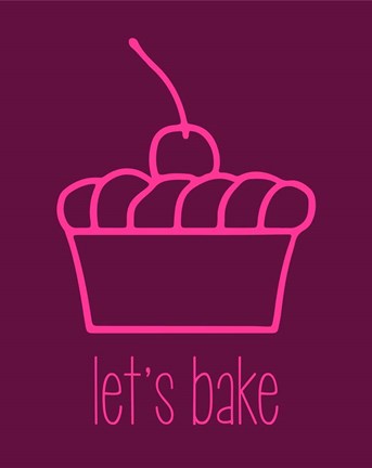 Framed Let&#39;s Bake - Dessert I Magenta Print