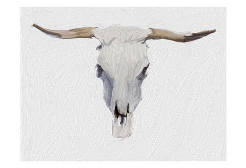 Framed Alabaster Cow Skull Print