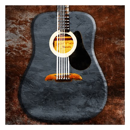 Framed Rustic Acoustic Guitar Print