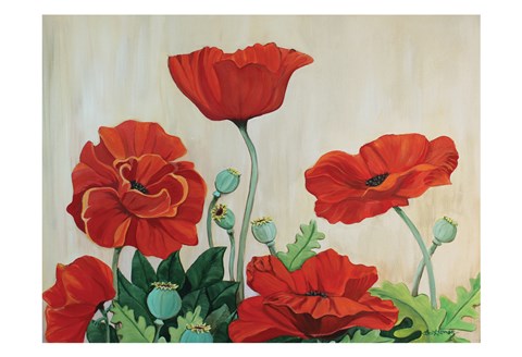 Framed Poppies 3 Print