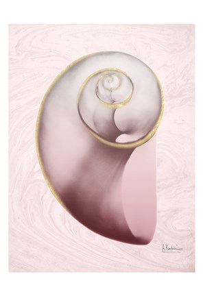 Framed Marble Blush Snail 2 Print