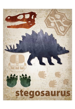 Framed Stegosaurus Dinosaur Print