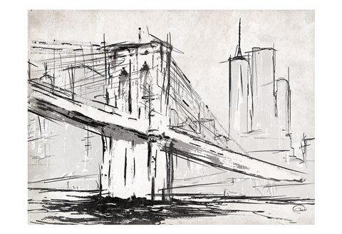 Framed Brooklyn Sketch Print