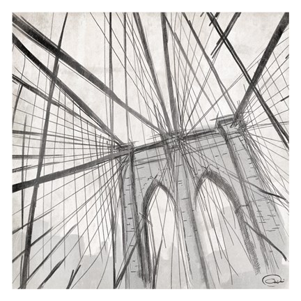Framed Brooklyn Bridge Close Up Print