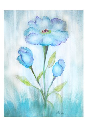 Framed Floral Blue 2 Print