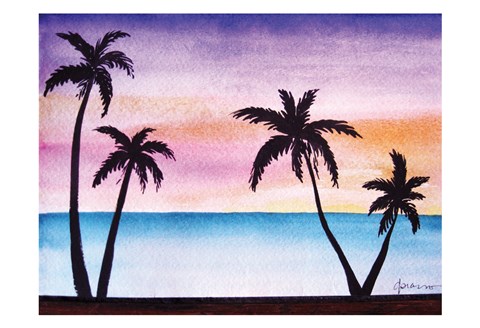 Framed Tropical Palms 2 Print