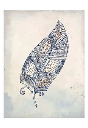 Framed Feather Henna 2 Print