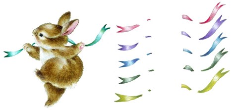 Framed Spring Fling - Dancing Bunny Print