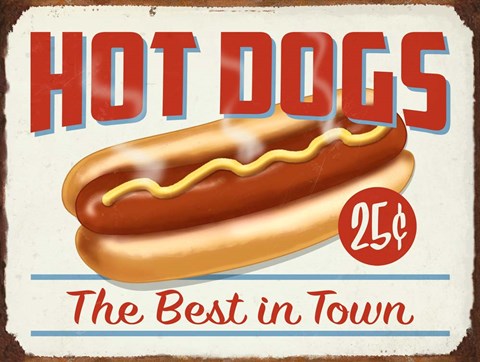 Framed Hot Dogs Best In Town Print