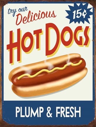 Framed Hot Dogs Delicious Print