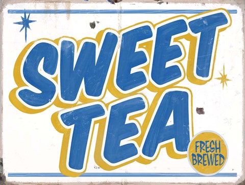 Framed Sweet Tea Distressed Print