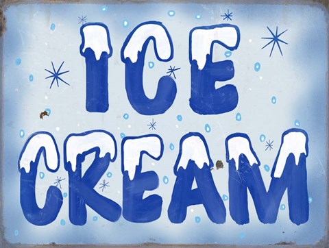 Framed Ice Cream Distressed Print