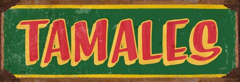 Framed Tamales Dk Green Print