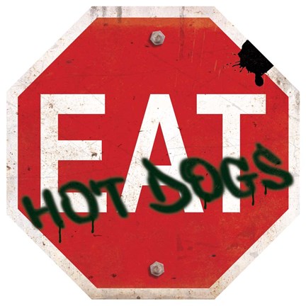 Framed Eat Stop Hot Dogs Print