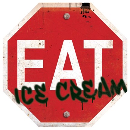 Framed Eat Stop Ice Cream Print