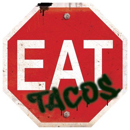 Framed Eat Stop Tacos Print