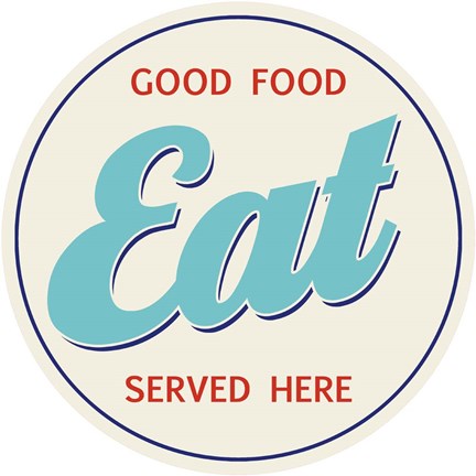 Framed EAT Good Food Served Here Print