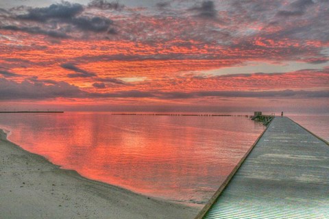 Framed Red Higgs Sunrise Print