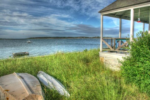 Framed CC Porch And Boats Print