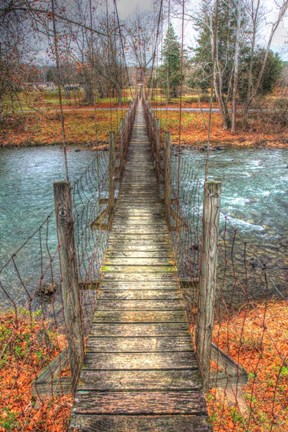 Framed Footbridge Vertical Print
