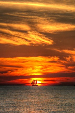 Framed Key West Sunset Vertical II Print