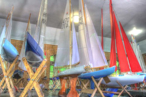 Framed Model Sailboat Clubhouse Print