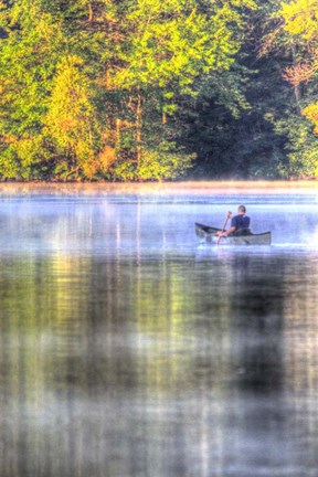 Framed Canoe on the Lake Vertical Print