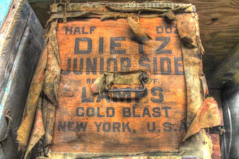 Framed Old Shipping Box. Print