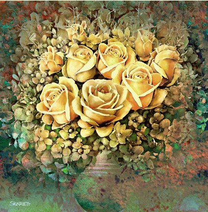 Framed Yellow Roses Print