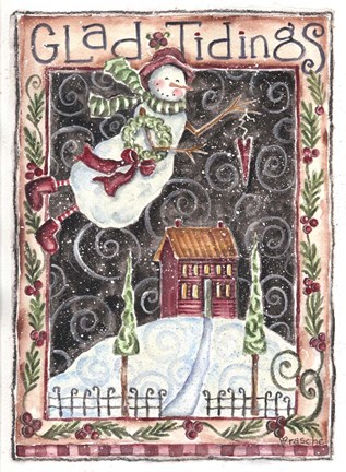 Framed Glad Tidings Snow Angel Print