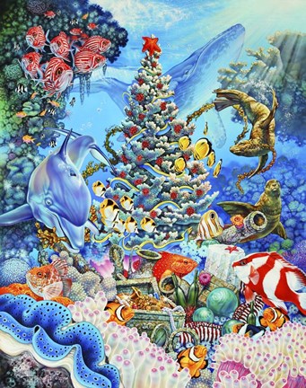 Framed Christmas Under The Sea Print